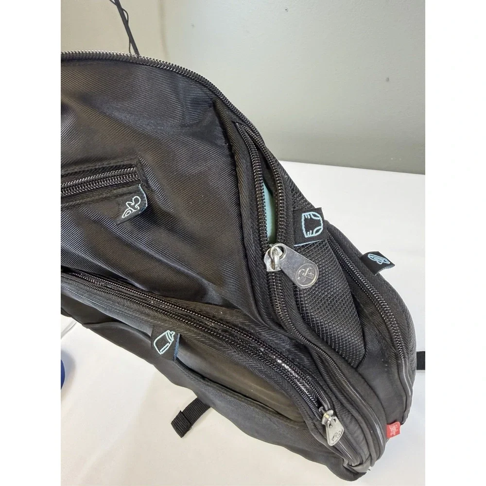 Fisher-Price FastFinder Diaper Bag Backpack Black Teal Multi-Pocket Insulated